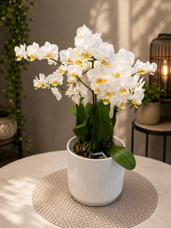 Orhidee Phalaenopsis Albă Premium